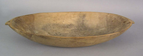 Appraisal: Large oval treen bowl th c h w dia