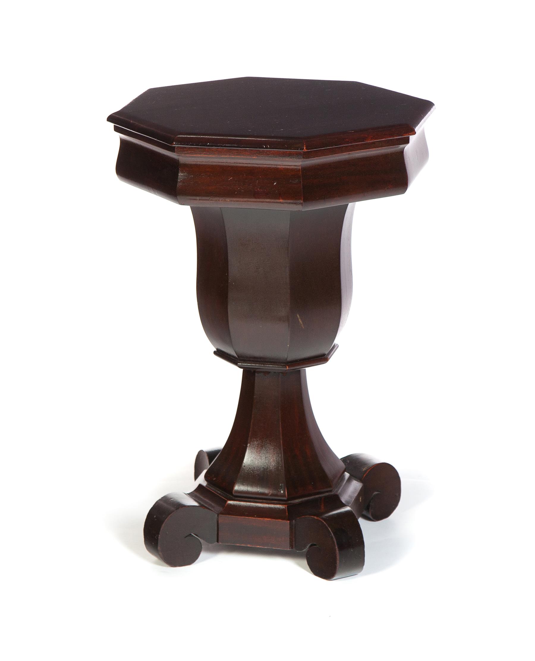 Appraisal: EMPIRE SEWING STAND American nd quarter- th century Octagonal top