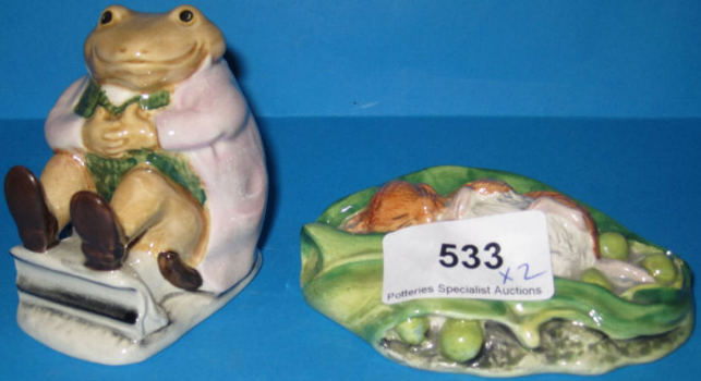 Appraisal: Beswick Beatrix Potter Figures Mr Jackson and Timmy Willie Sleeping