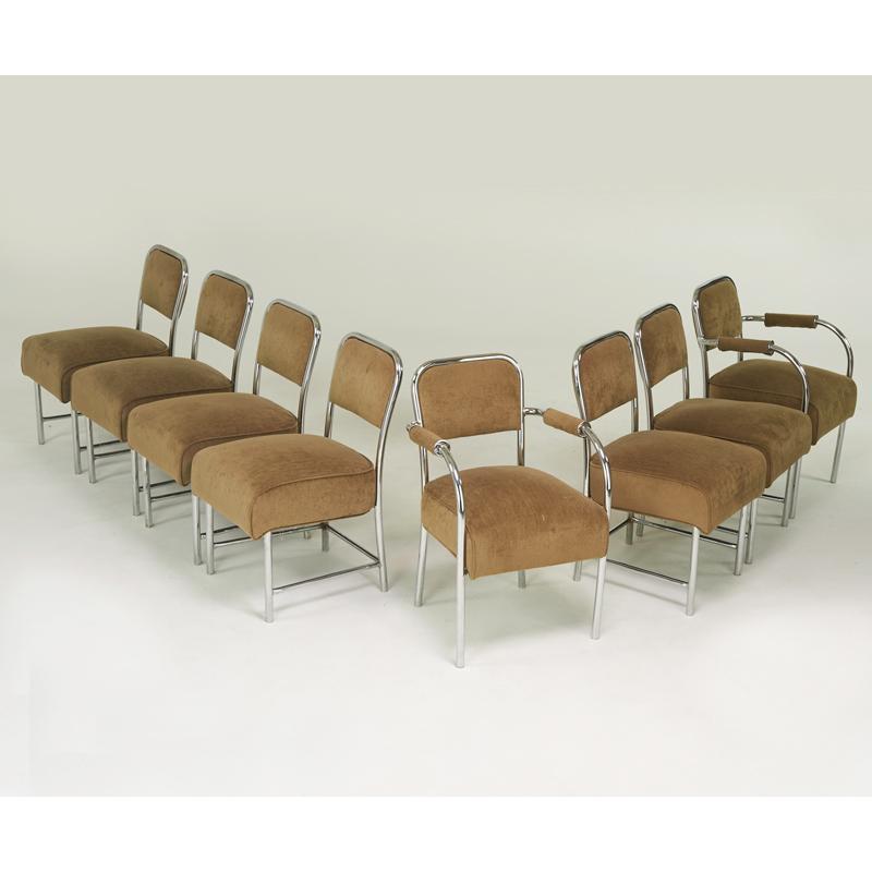 Appraisal: ART DECO STYLE Set of eight dining chairs two arm