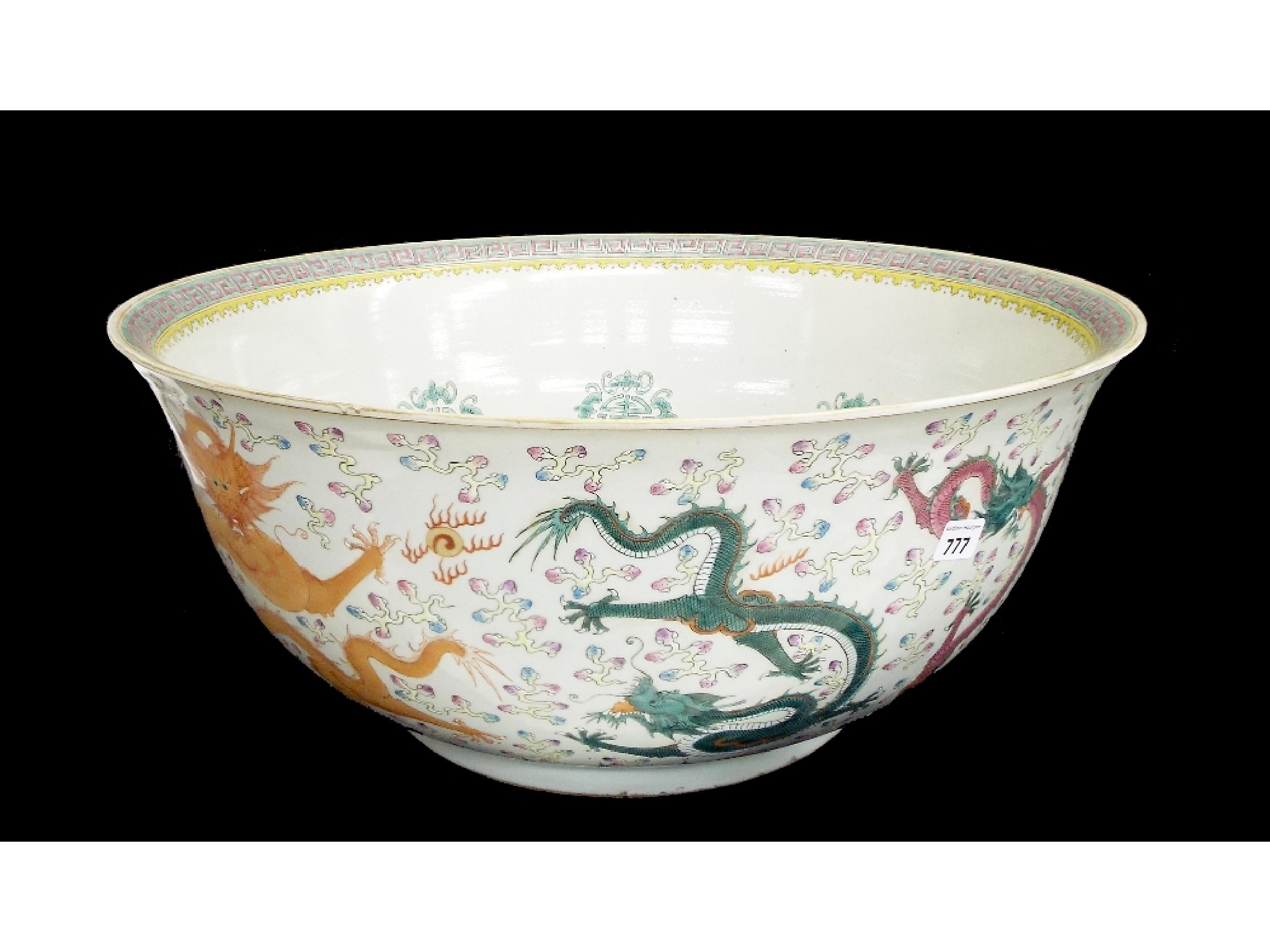 Appraisal: Massive Chinese porcelain punch fish bowl the exterior decorated with