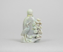 Appraisal: Carved Grey Opal Snuff Bottle Chinese ca late th Century