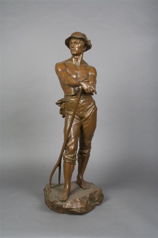 Appraisal: A French Bronze Figure Charles-Octave Levy Length inches