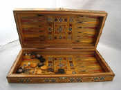 Appraisal: A games box the outside a chess board with inlaid