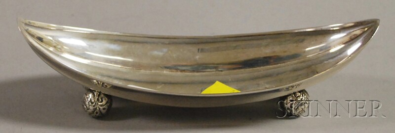 Appraisal: Small Tiffany Co Footed Sterling Silver Boat-form Dish - the