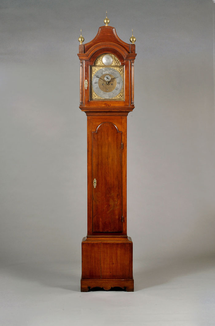 Appraisal: NEW JERSEY CHIPPENDALE CHERRY TALLCASE CLOCK ISAAC BROKAW - The