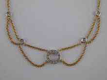 Appraisal: An carat gold diamond necklace approx cm long