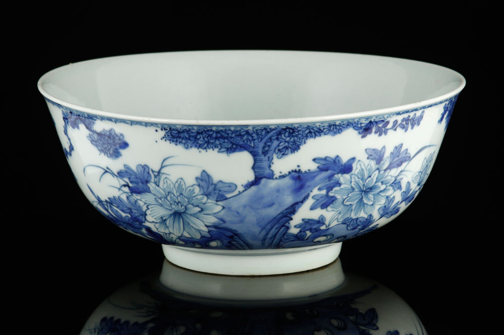 Appraisal: - Chinese Blue and White Bowl Bowl China late th