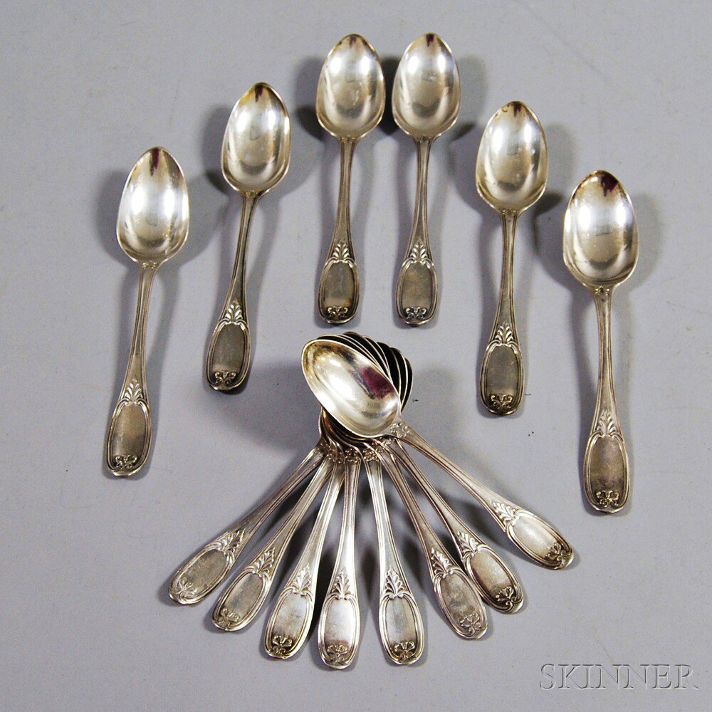 Appraisal: Fourteen Pieces of Victorian Sterling Silver Flatware London - George