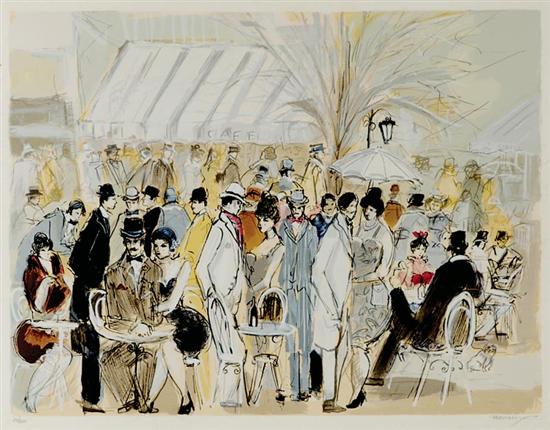 Appraisal: Maurois French school th century CAF SCENE color lithograph unframed