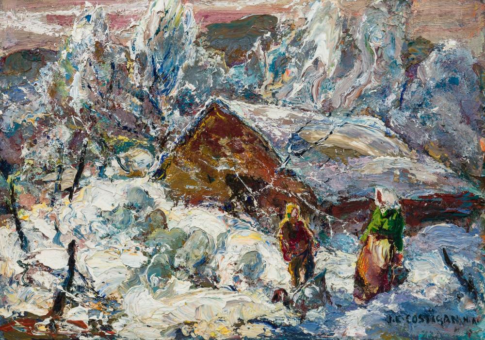 Appraisal: JOHN EDWARD COSTIGAN American - Early Snow oil on canvasboard