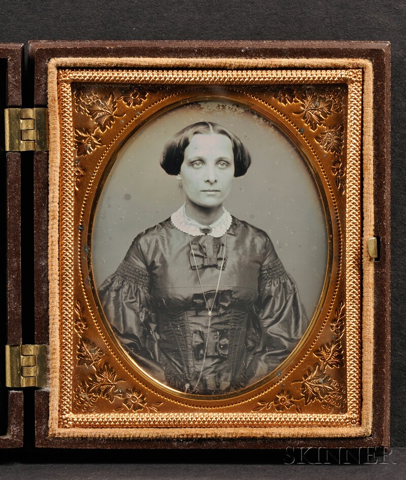 Appraisal: Sixth Plate Daguerreotype Portrait of a Young Woman in a