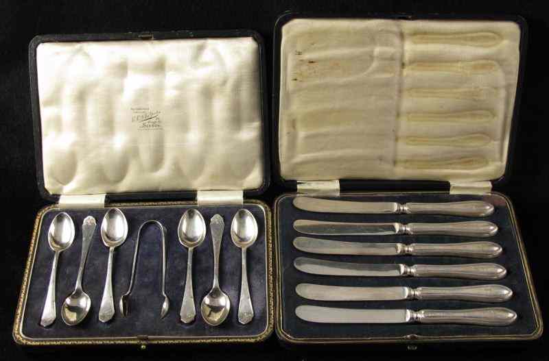 Appraisal: Two Cased Sets of Sterling Flatwarethe first a set of