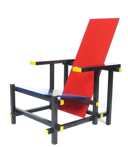 Appraisal: A Rood-Blauwe stoel designed by Gerrit Rietveld later manufactured by