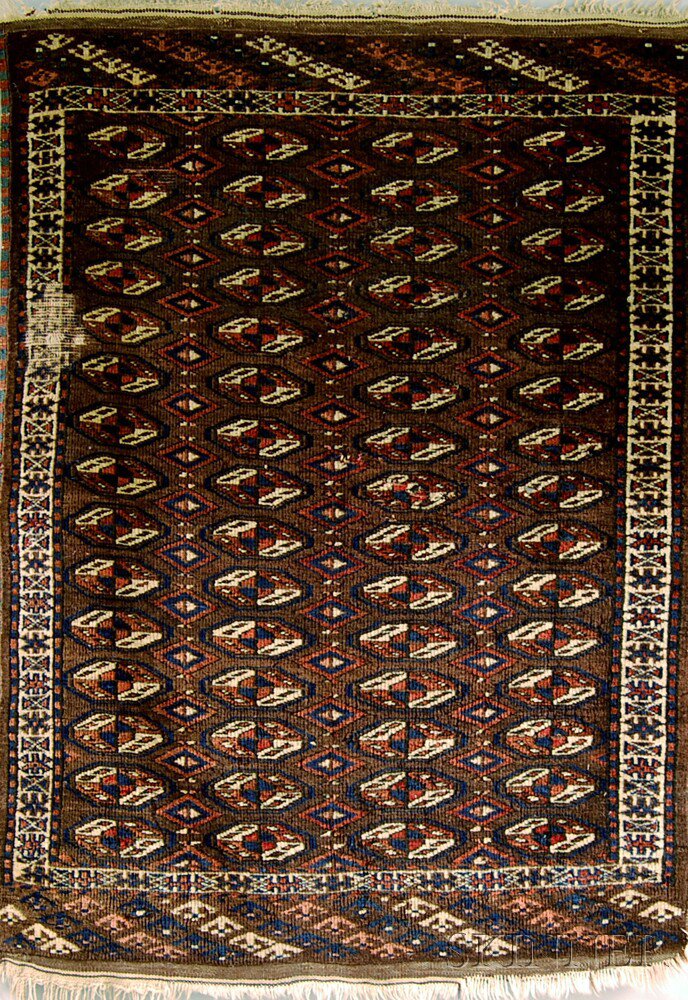 Appraisal: Chodor Rug West Turkestan late th century moth damage end