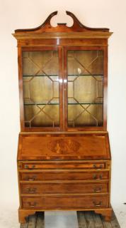 Appraisal: English George III style bureau bookcase English th century Georgian