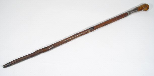 Appraisal: Victorian sword stick with silver plated collar cm in length