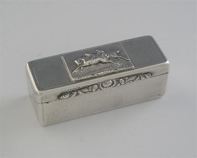 Appraisal: A George IV oblong snuff box with engine turning and