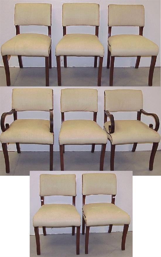 Appraisal: Eight dining chairs six side chairs and two with scroll