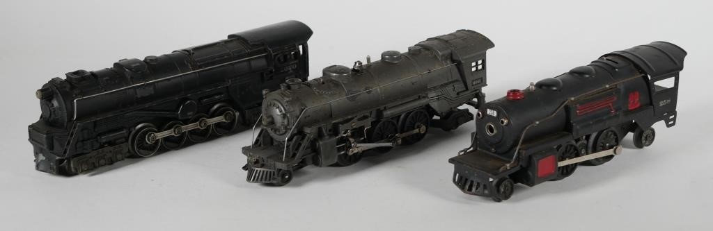 Appraisal: LIONEL STEAM LOCOMOTIVES E Set of three Lionel Engines O