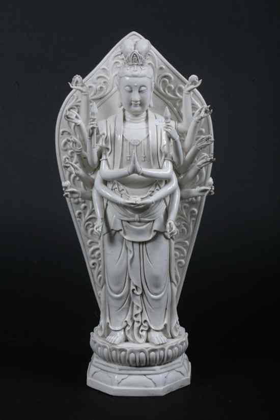 Appraisal: CHINESE BLANC-DE-CHINE PORCELAIN FIGURE OF BODHISATTVA - in high