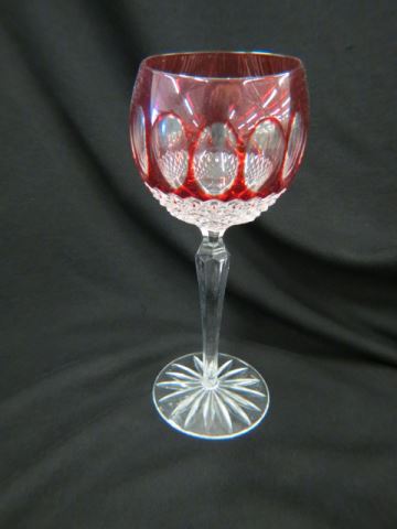 Appraisal: Ruby Cut-to-Clear Wines thumprint diamond decor excellent