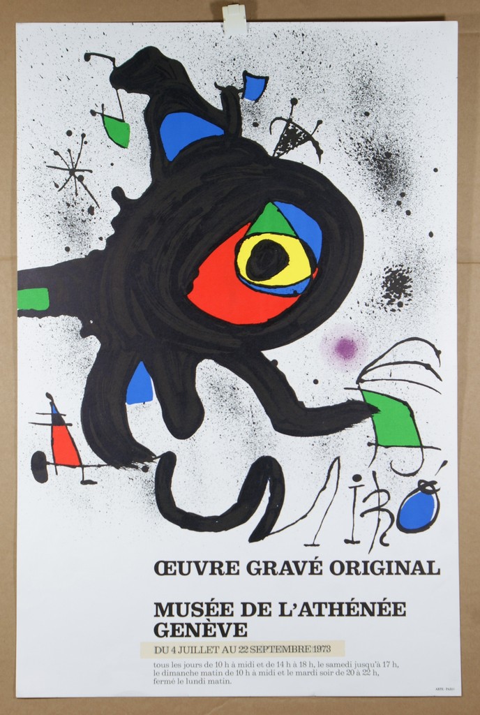 Appraisal: Joan Miro Spanish - Lithograph Poster Oeuvre Grave Original Musee