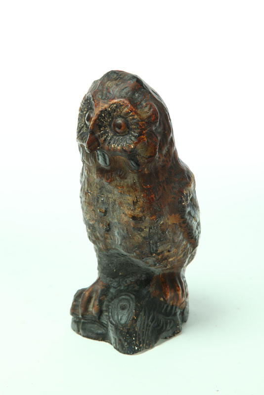 Appraisal: CHALKWARE OWL American late th century Barn owl with old