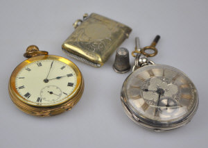 Appraisal: A Victorian silver open-faced pocket watch the chain fusee movement