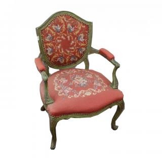 Appraisal: th Century French Needlepoint Chair Dimensions x x in