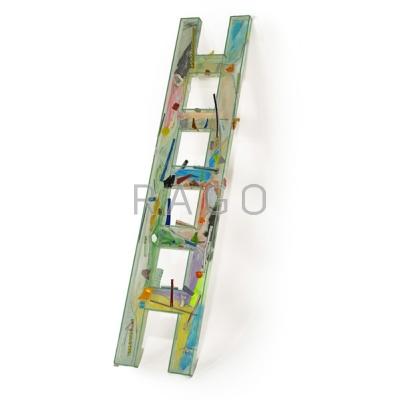 Appraisal: THERMAN STATOM b Ladder sculpture Omaha NE Blown painted and