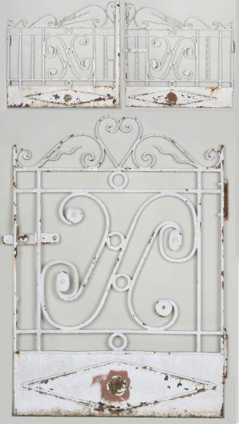 Appraisal: Three English Cast Iron Gates a pair of driveway gates