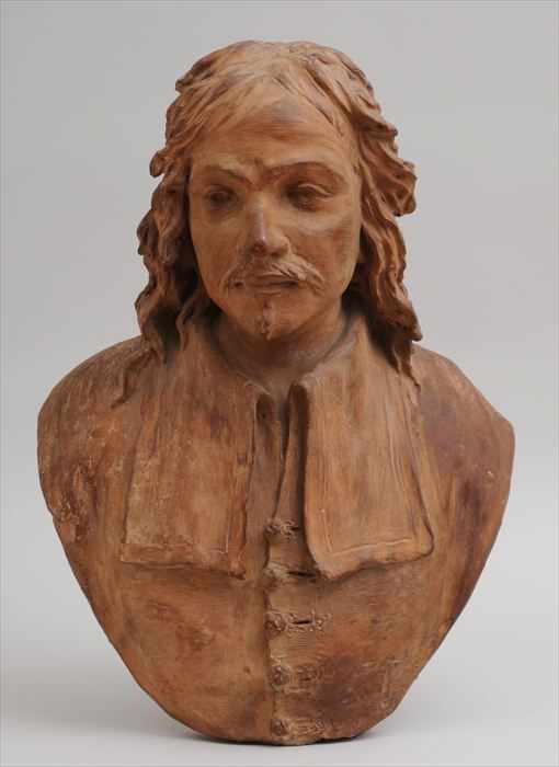 Appraisal: FRANCO-FLEMISH SCHOOL BUST OF A YOUNG PURITAN Terracotta modeled with