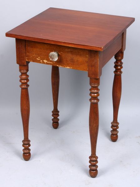 Appraisal: th Century Sheraton maple single-drawer table h x w x