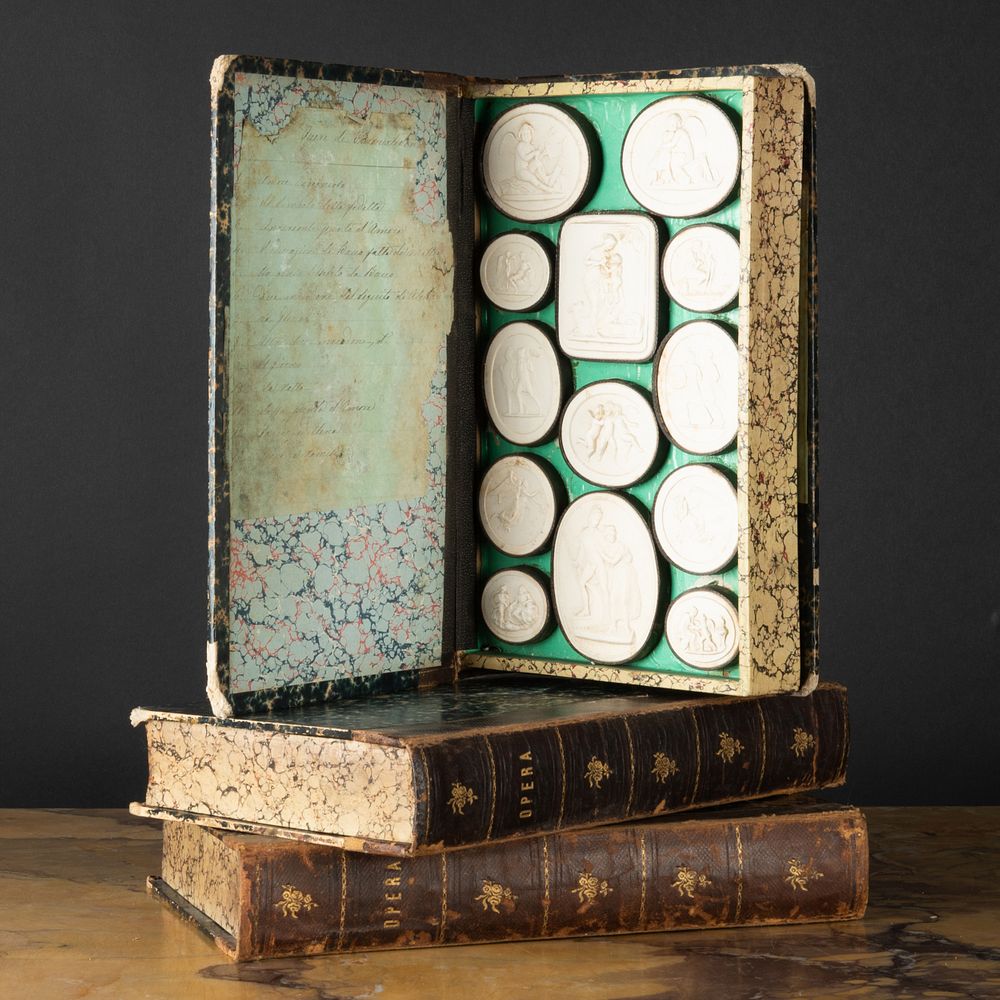 Appraisal: Three Volumes of Paoletti's Plaster Cameos Rome Presented in faux