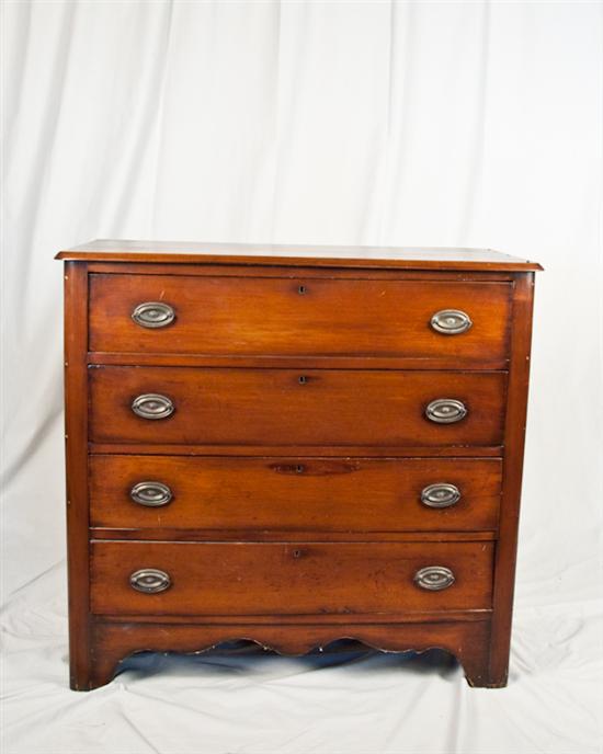 Appraisal: A th C Country Four-Drawer Chest of Drawers with dovetail