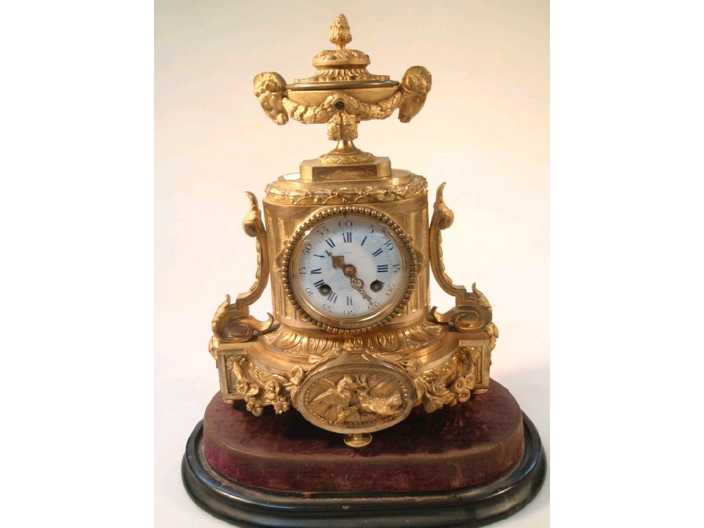 Appraisal: A thC French gilt metal mantel clock indistinctly signed on