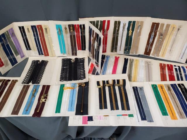 Appraisal: Large group of vintage zipper samples intended for luggage jeans