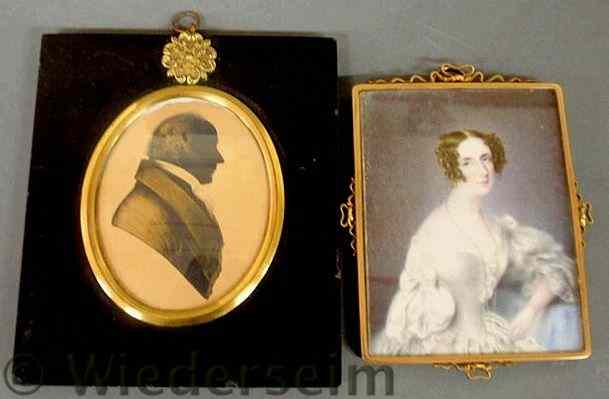 Appraisal: Miniature side profile silhouette of a gentleman x c and