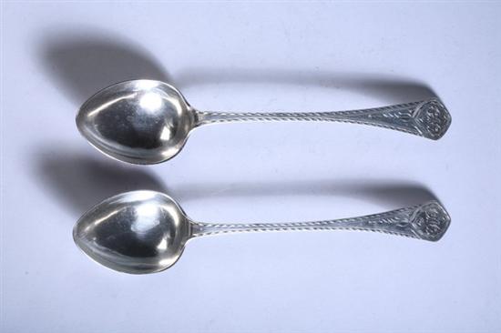 Appraisal: PAIR JOSHUA DORSEY COIN SILVER SERVING SPOONS Circa - Philadelphia