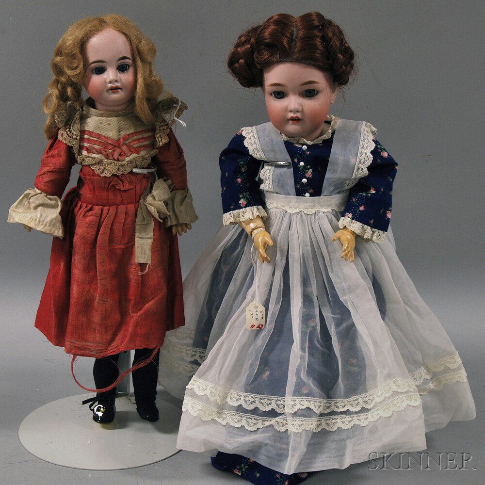 Appraisal: Two German Bisque Head Dolls an AM blue sleeping eyes