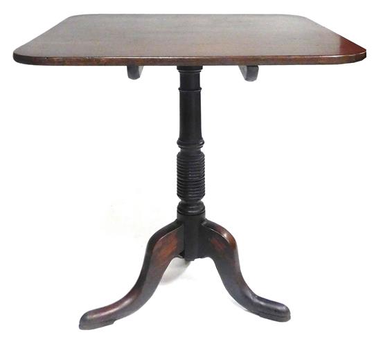 Appraisal: Late th early th C tilt-top table mahogany square top