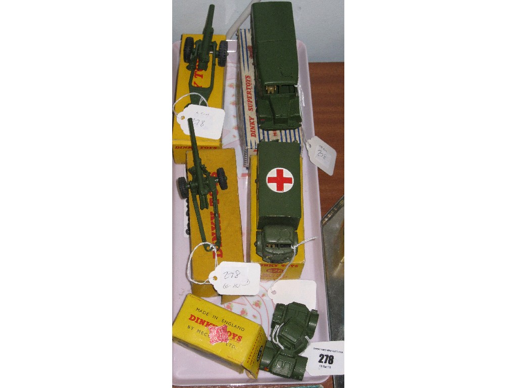 Appraisal: Lot comprising five boxed Dinky military models - ambulance no