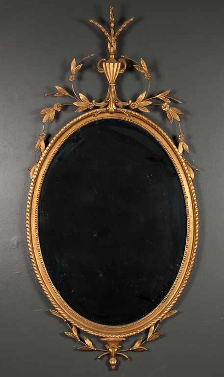 Appraisal: George III style carved giltwood and wirework mirror th century