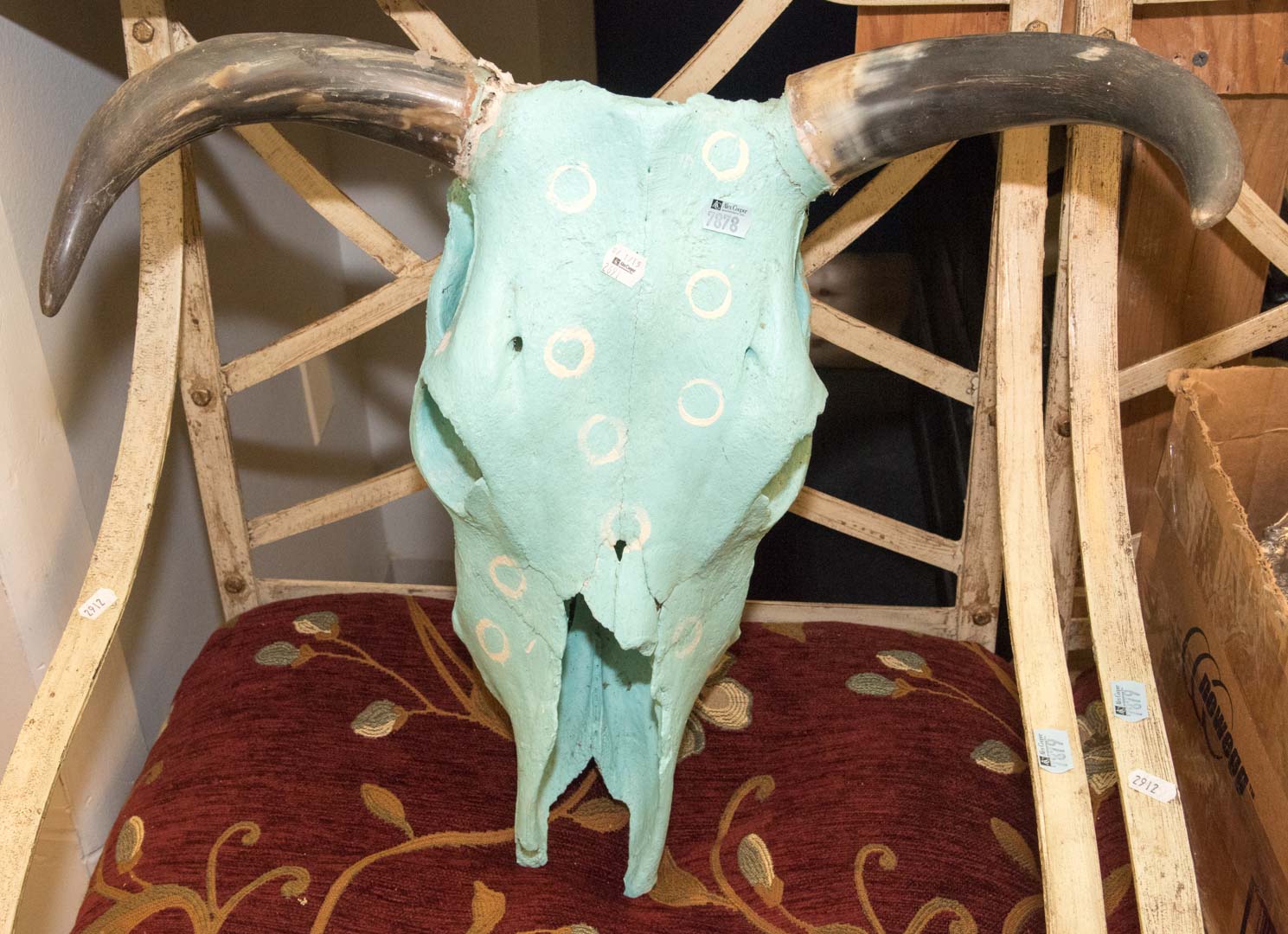 Appraisal: Painted cow skull