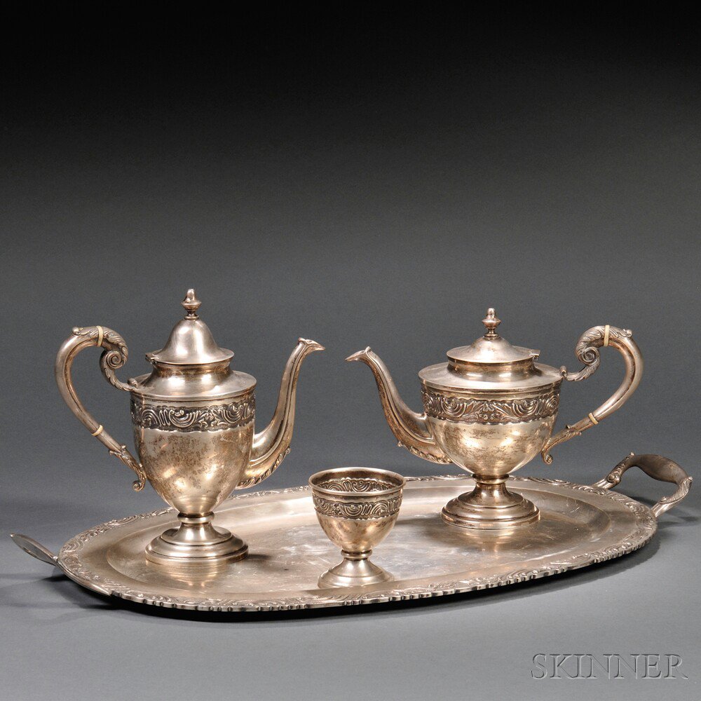 Appraisal: Four-piece Sterling Silver Tea and Coffee Service possibly Mexico th