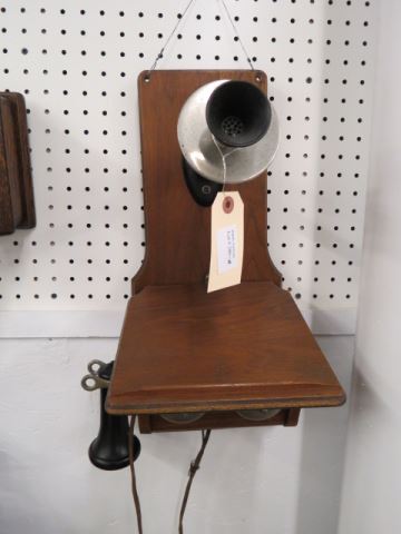 Appraisal: Oak Wall Telephone with writing surface