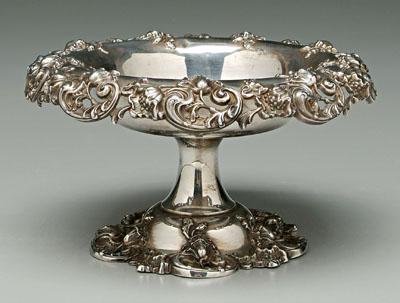 Appraisal: Sterling compote openwork poppy borders marks for Woodside Sterling Company