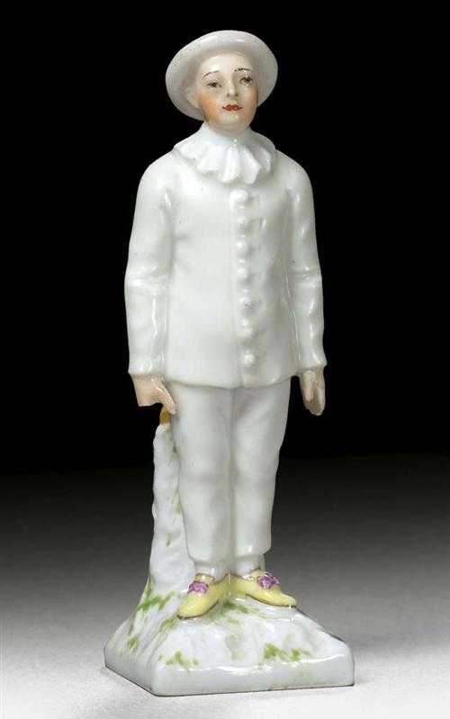 Appraisal: MINIATURE FIGURE OF PIERROT Berlin KPM circa Model by Friedrich