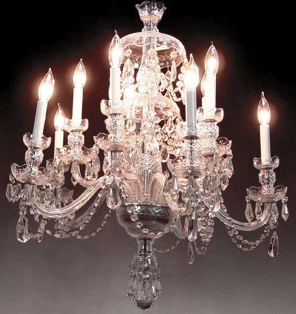 Appraisal: ELEGANT LIGHT CRYSTAL CHANDELIER Dripping in prisms Approx '' length